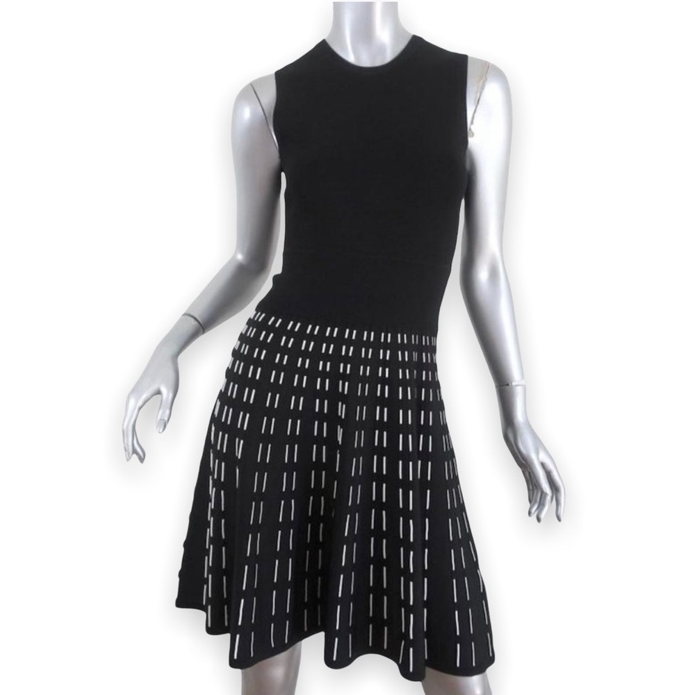 A.L.C. Black Sleeveless Stretch Knit Fit & Flare Dress